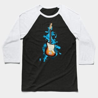 Offset Style Electric Guitar Sunburst Color Baseball T-Shirt